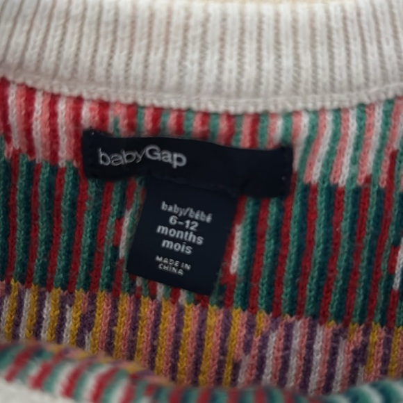 6-12M Rainbow Polka Dot Sweater Dress - Picture 4 of 5